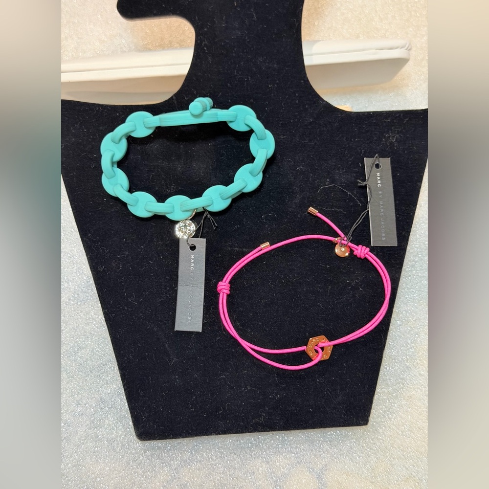 Marc By Marc Jacobs Turquoise color and pink bracelet with gold accents